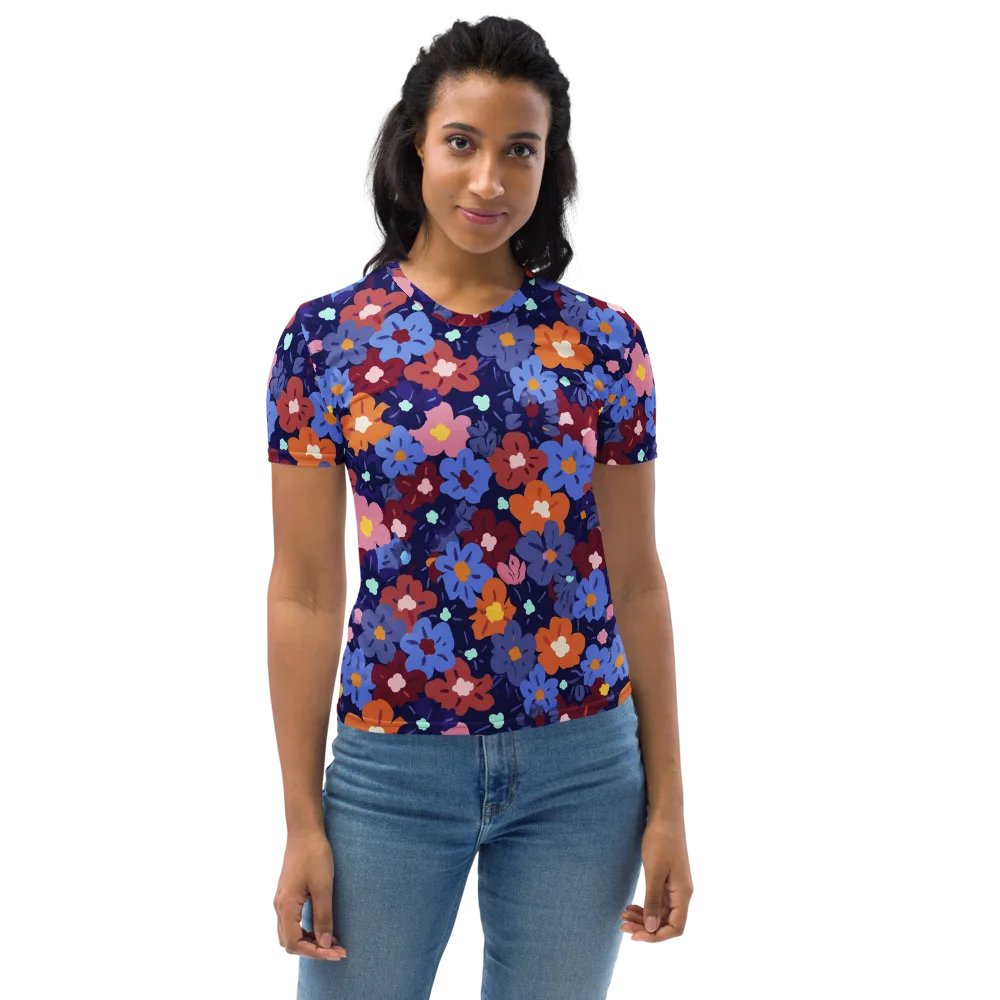 Electric Posy on Women's Crew Neck T-Shirt — Front