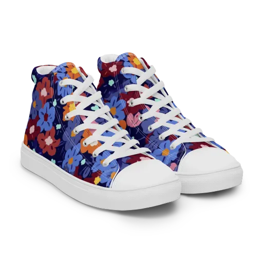 Electric Posy on a Women's High Top Canvas Shoes