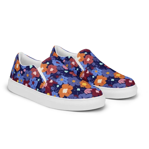 Electric Posy on a Men's Slip-On Canvas Shoes
