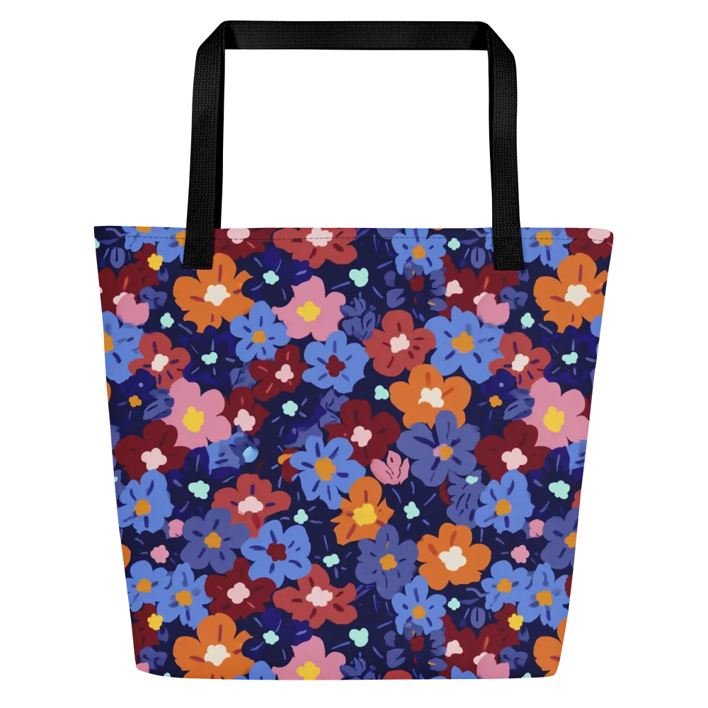 Electric Posy on Large Tote Bag W/ Pocket — Front