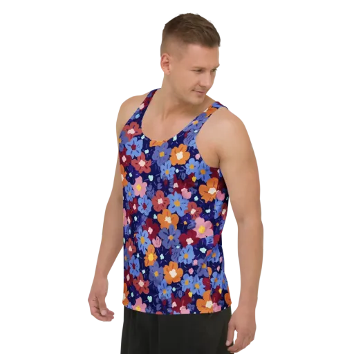 Electric Posy on a Men's Tank Top
