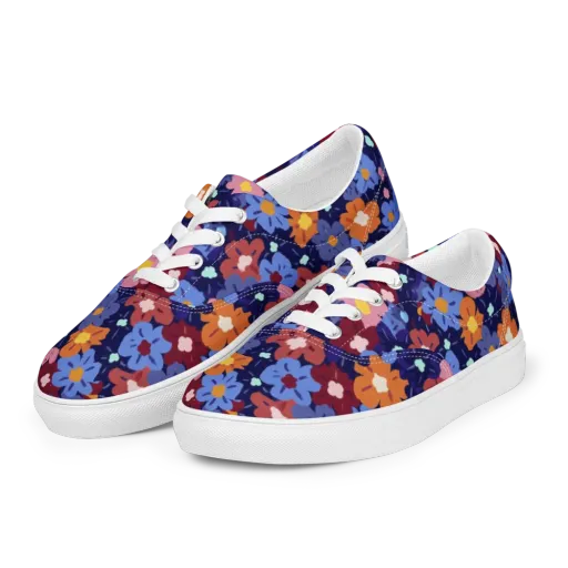 Electric Posy on a Men's Lace-Up Canvas Shoes