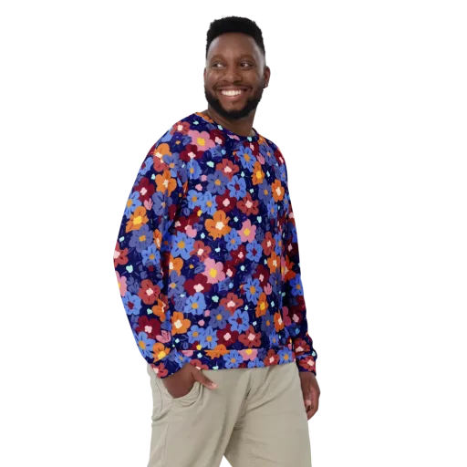Electric Posy on a Sweatshirt