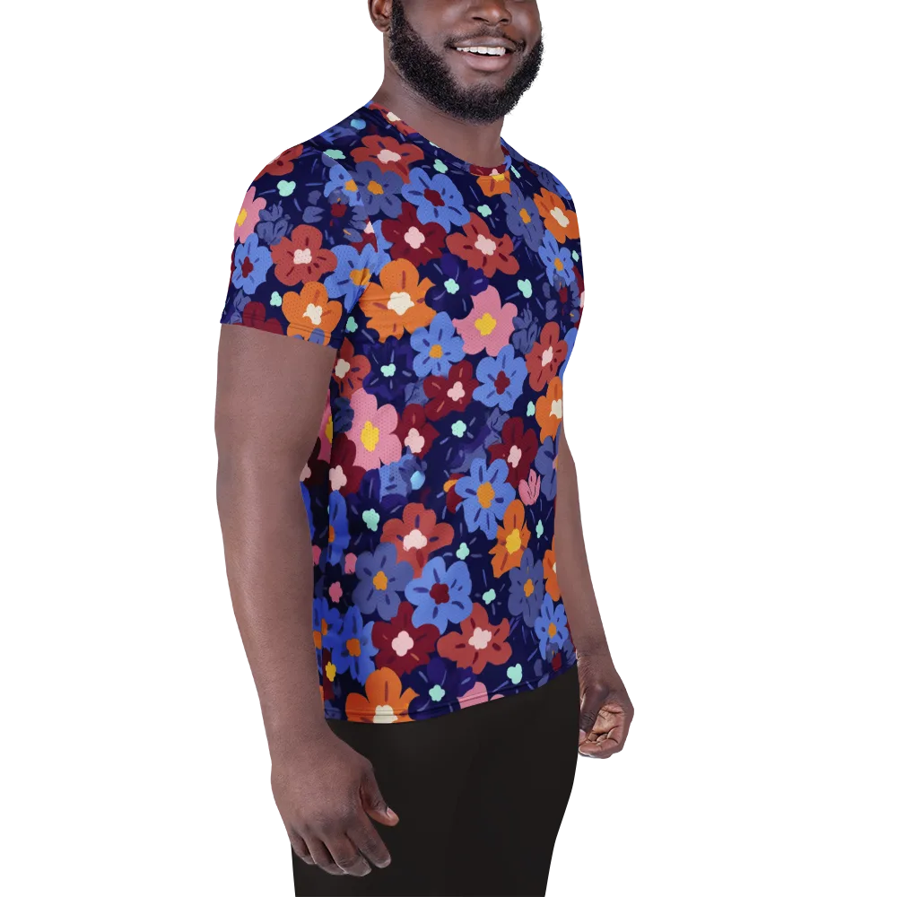 Electric Posy on Men's Athletic T-Shirt — Right