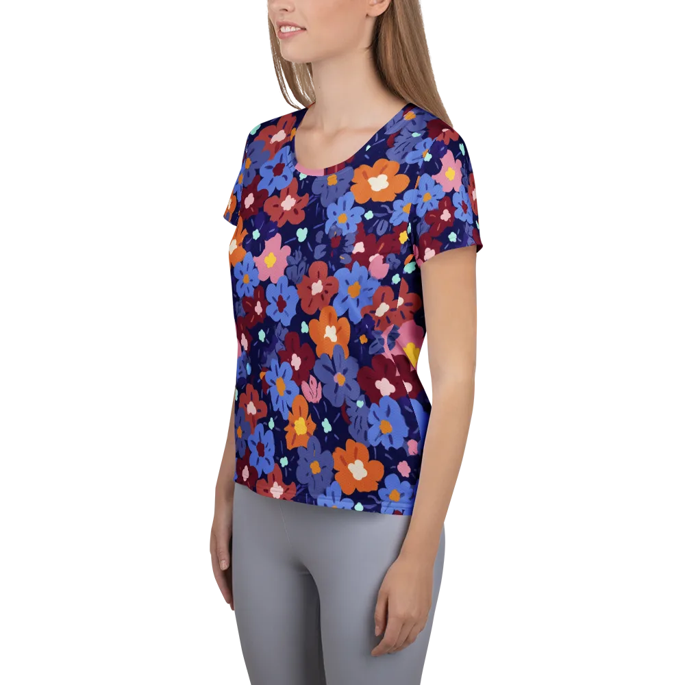 Electric Posy on Women's Athletic T-Shirt — Left