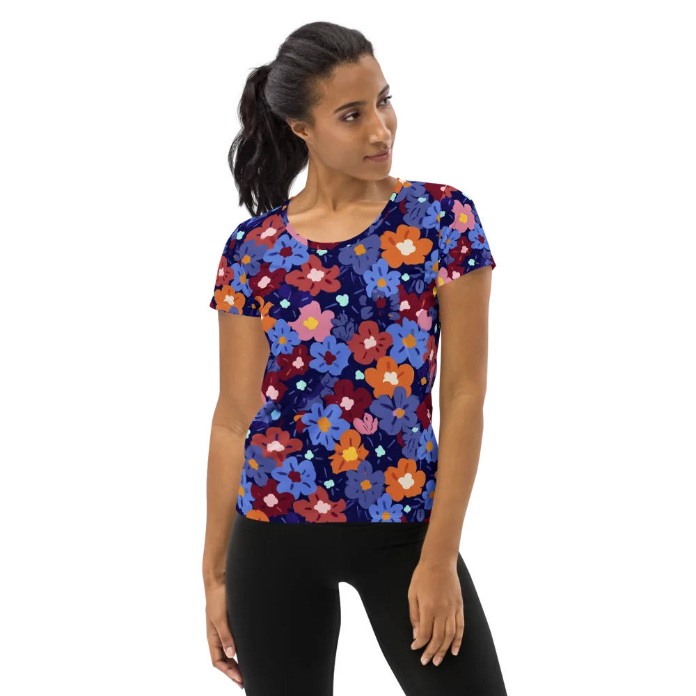 Electric Posy on Women's Athletic T-Shirt — Front