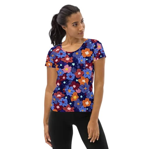 Electric Posy on a Women's Athletic T-Shirt