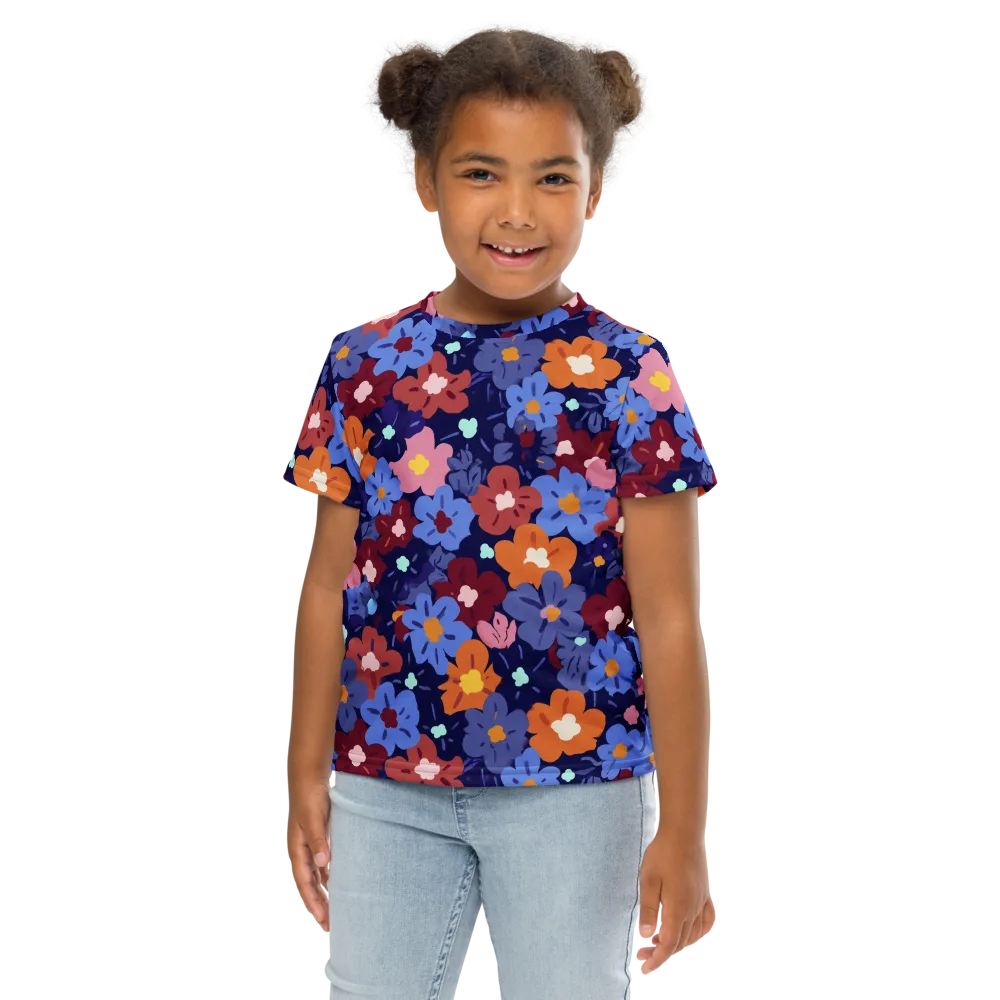 Electric Posy on Kids Crew Neck T-Shirt — Front