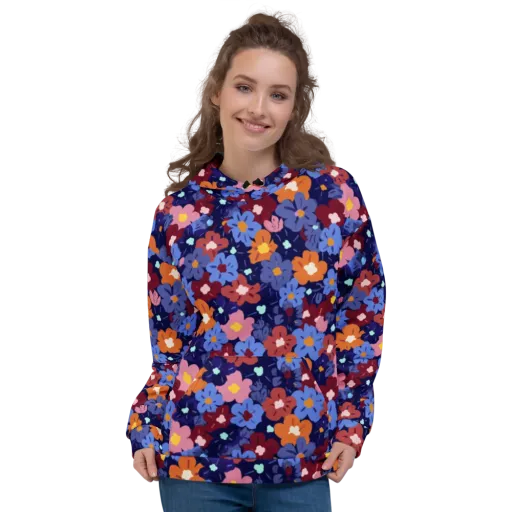 Electric Posy on a Hoodie