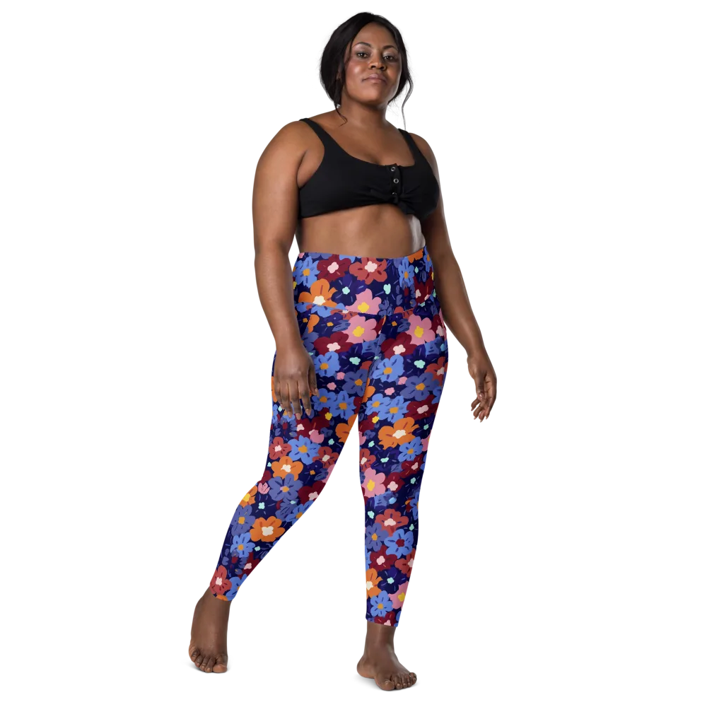 Electric Posy on Leggings with Pockets — Front