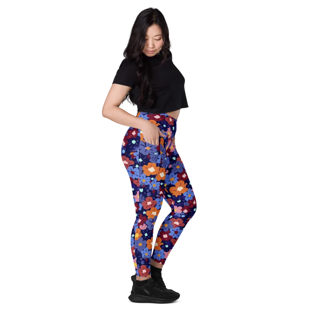 Electric Posy on Leggings with Pockets — Right