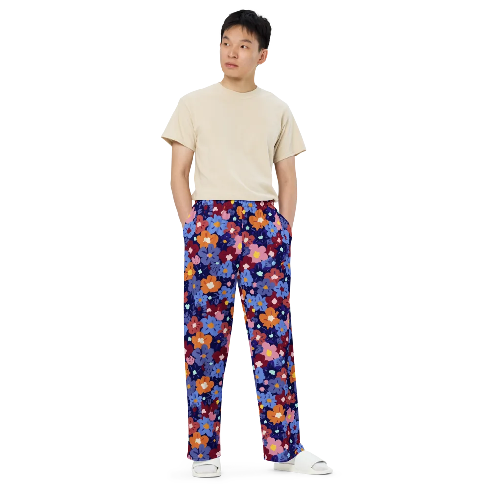 Electric Posy on Wide-Leg Pants — Front
