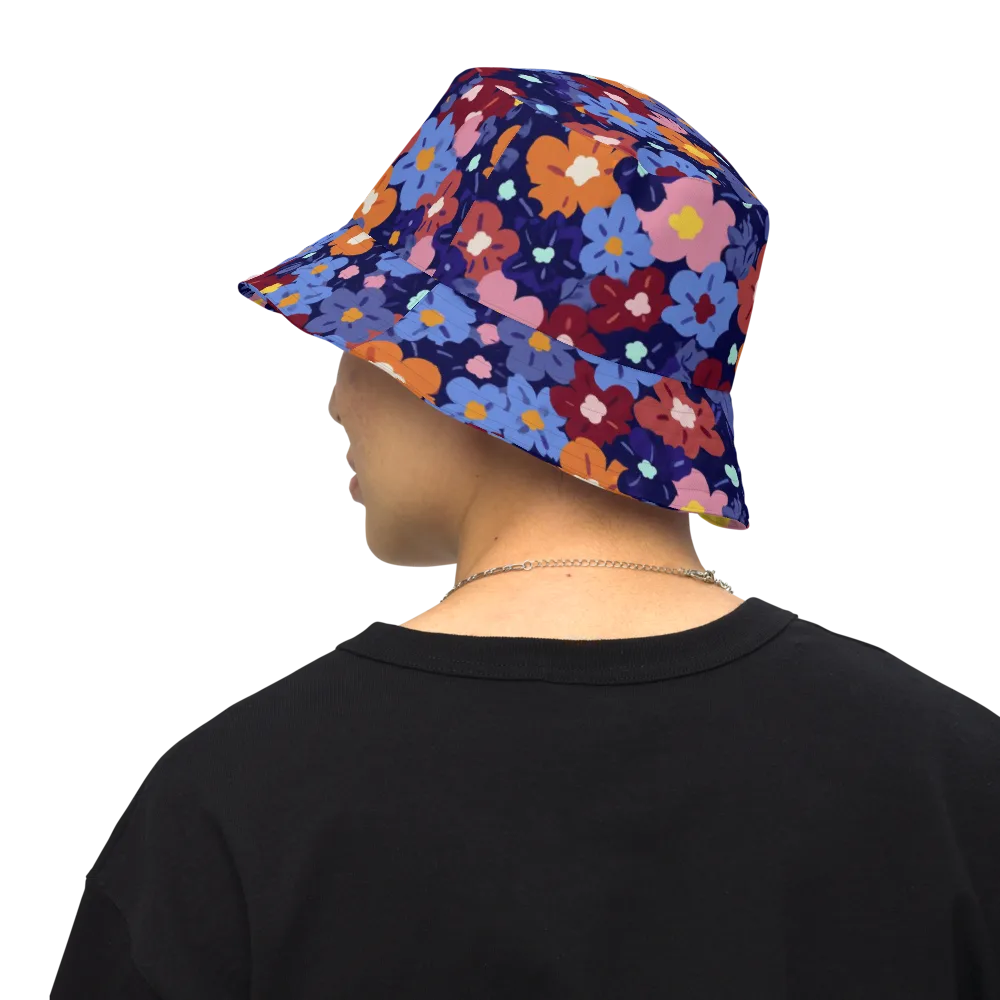 Electric Posy on Reversible Bucket Hat — Back Inside