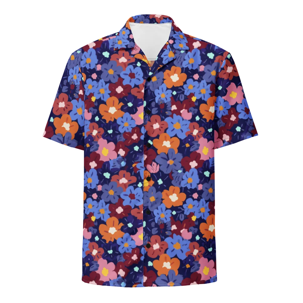 Electric Posy on Button Shirt — Front