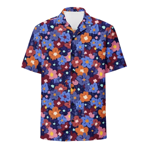 Electric Posy on a Button Shirt