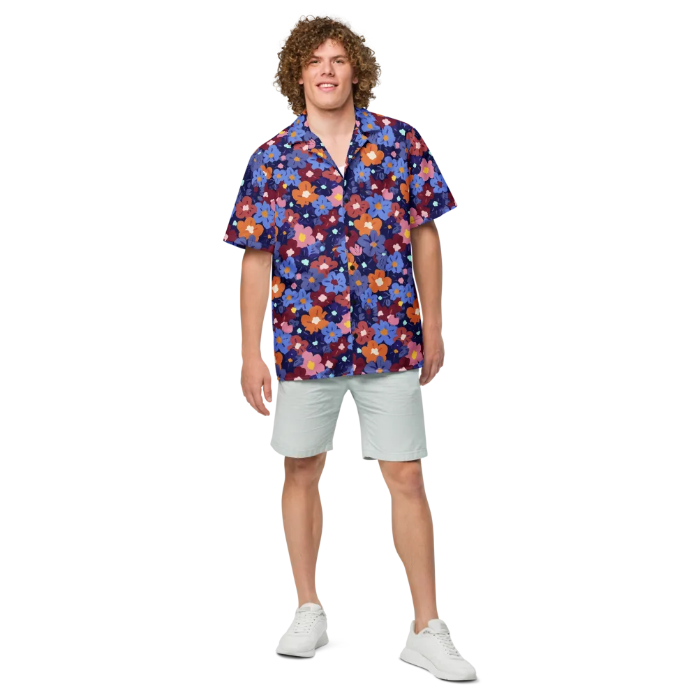 Electric Posy on Button Shirt — Front