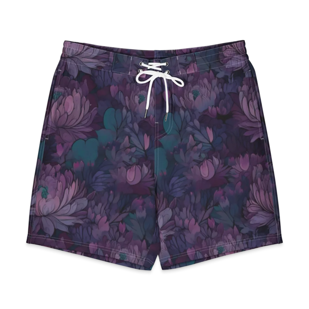 Indigo Bloomscape on Men's Board Shorts — Front