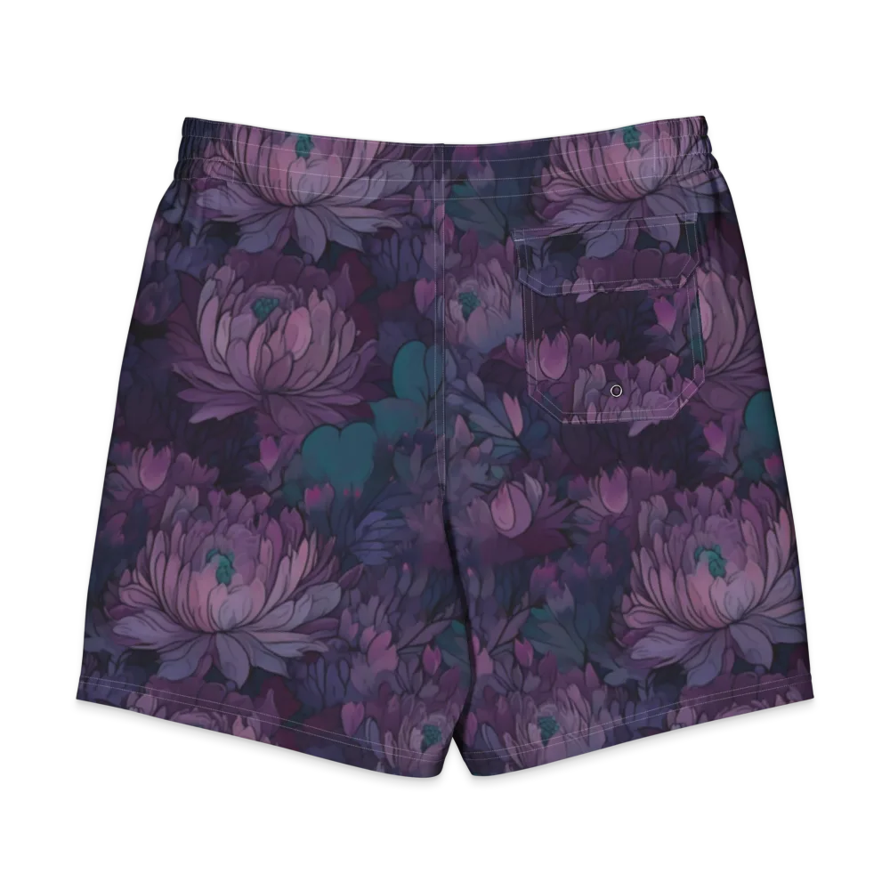 Indigo Bloomscape on Men's Board Shorts — Back