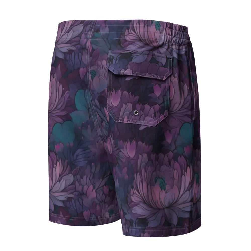 Indigo Bloomscape on Men's Board Shorts — Back