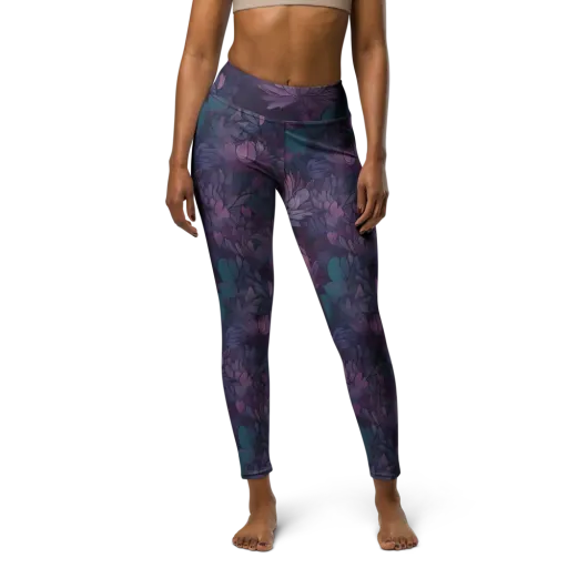 Indigo Bloomscape on a Yoga Leggings