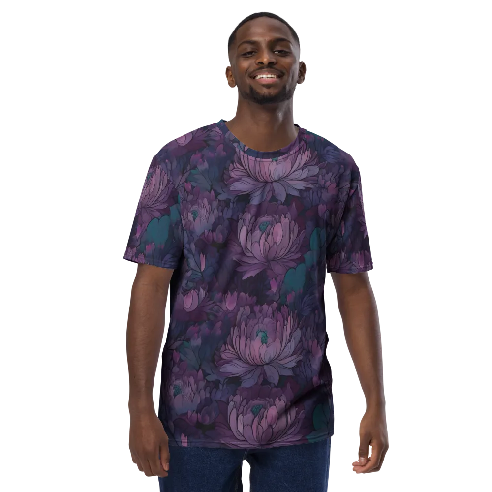 Indigo Bloomscape on Men's Crew Neck T-Shirt — Front