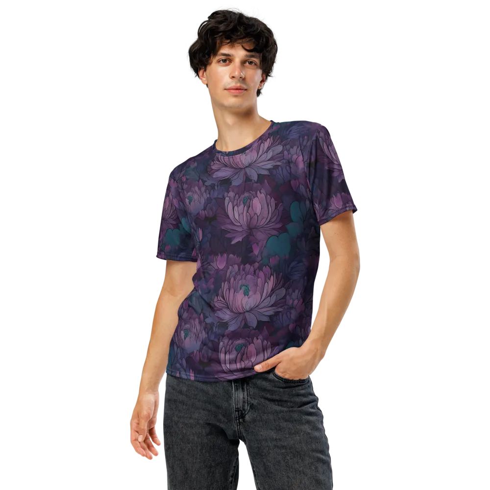 Indigo Bloomscape on Men's Crew Neck T-Shirt — Front