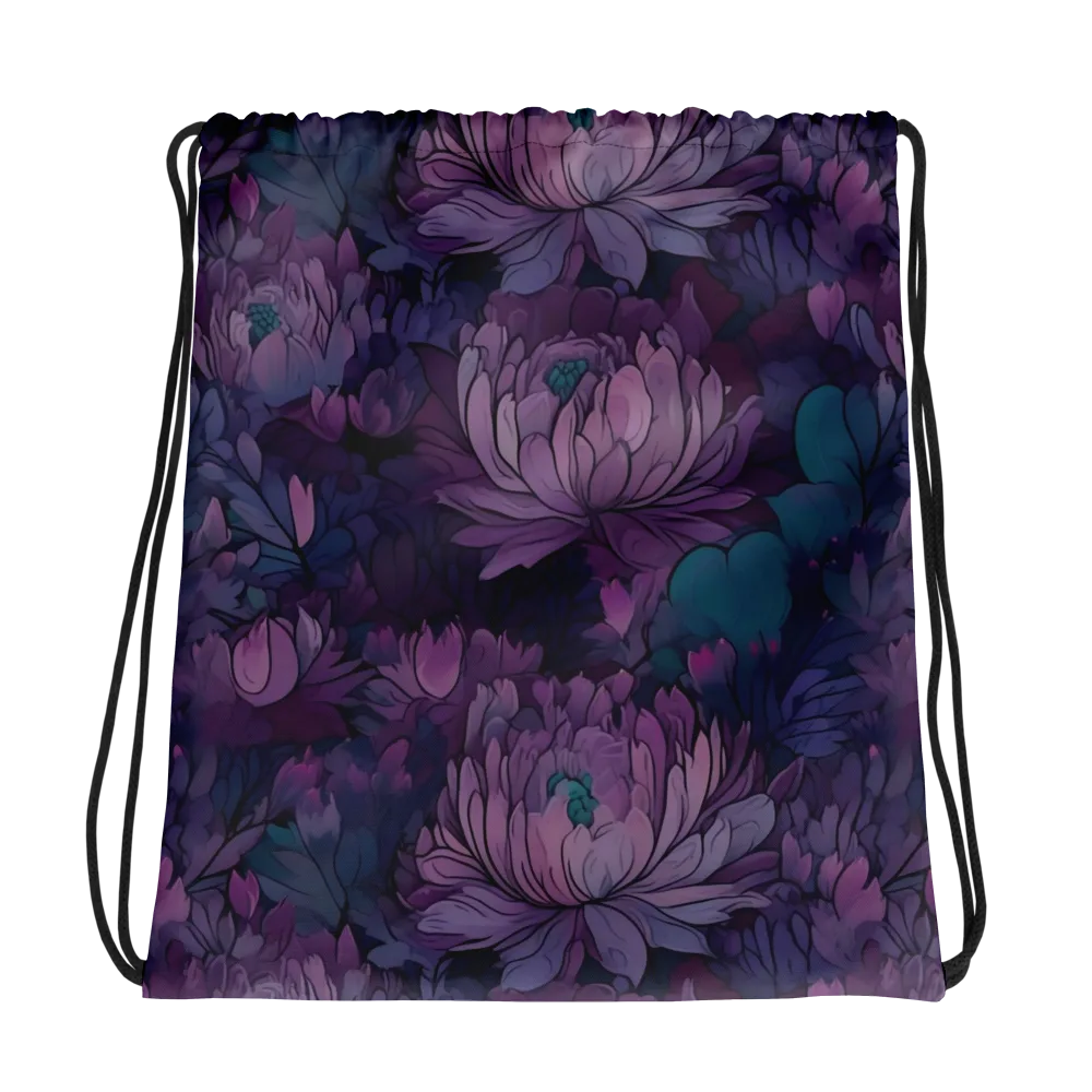 Indigo Bloomscape on Drawstring Bag — Photo