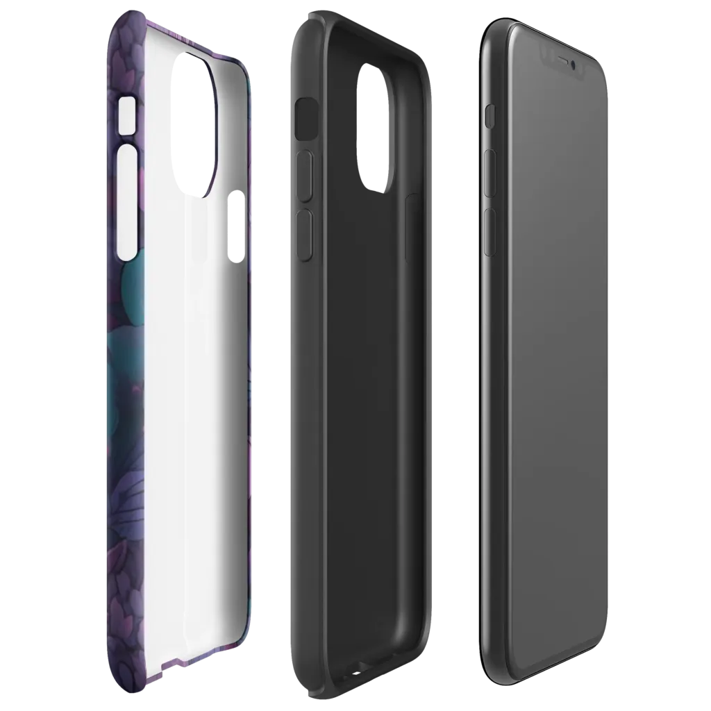 Indigo Bloomscape on Tough Case for iPhone® — Right