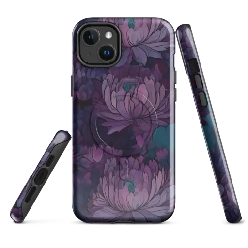 Indigo Bloomscape on a MagSafe Tough Case for iPhone®
