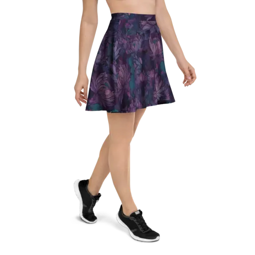 Indigo Bloomscape on a Skater Skirt