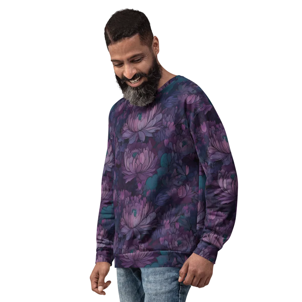 Indigo Bloomscape on Sweatshirt — Left Front