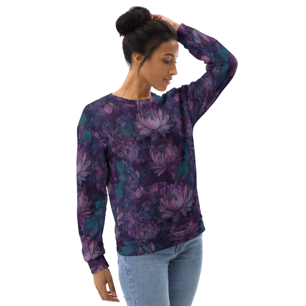 Indigo Bloomscape on Sweatshirt — Right Front