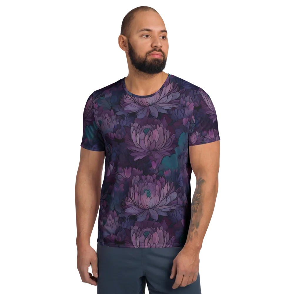 Indigo Bloomscape on Men's Athletic T-Shirt — Front