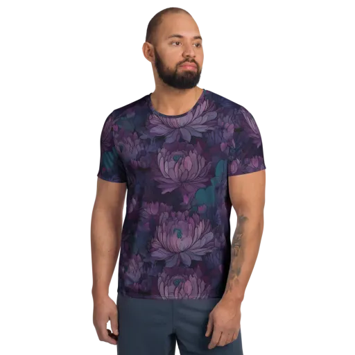 Indigo Bloomscape on a Men's Athletic T-Shirt