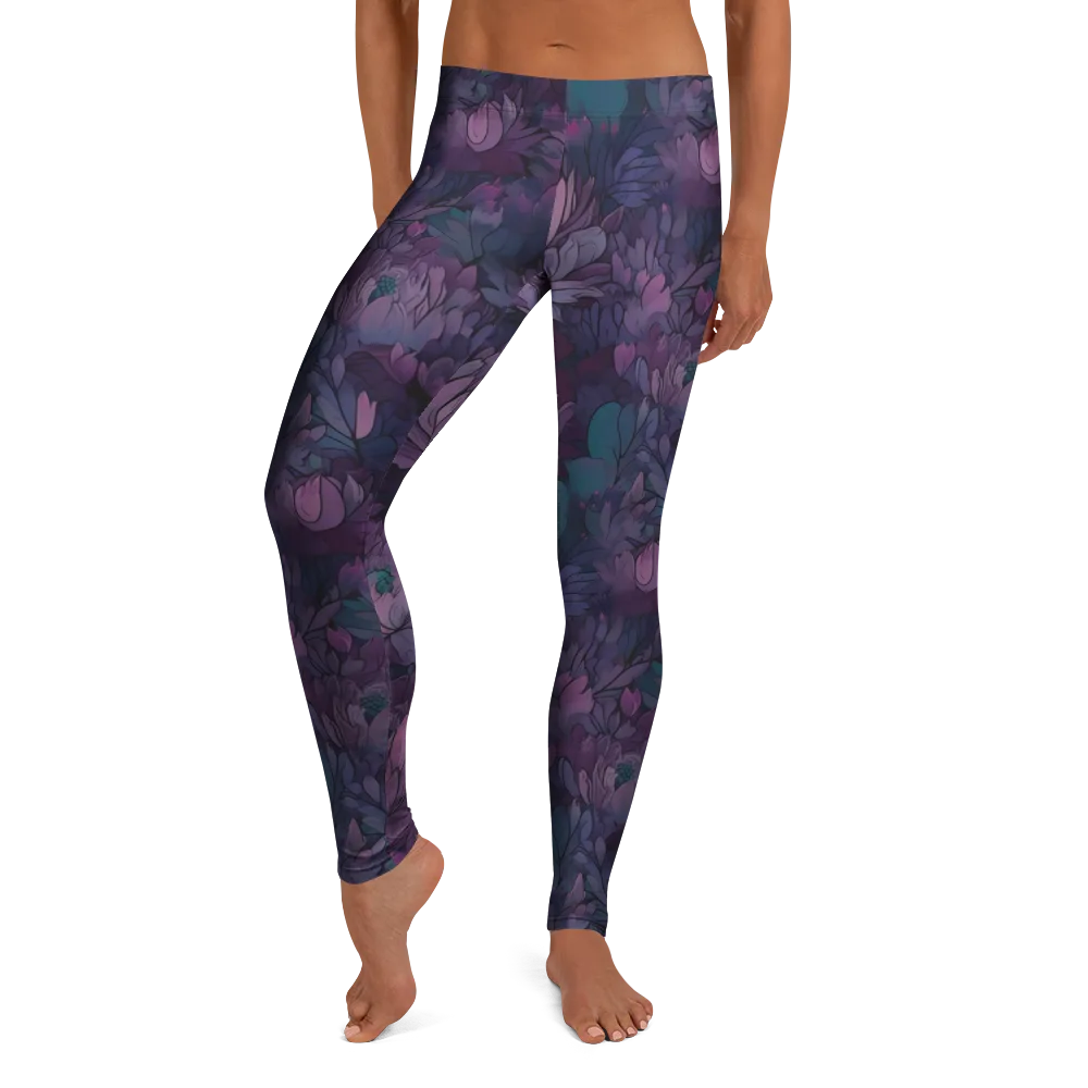 Indigo Bloomscape on Leggings — Front