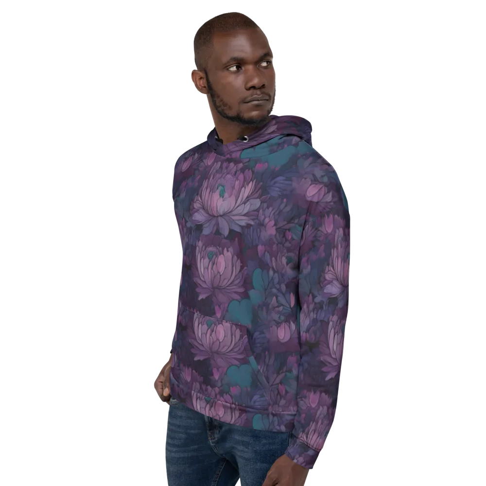 Indigo Bloomscape on Hoodie — Left