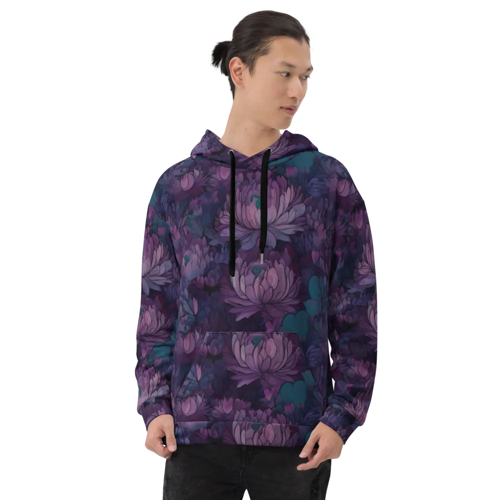 Indigo Bloomscape on Hoodie — Front