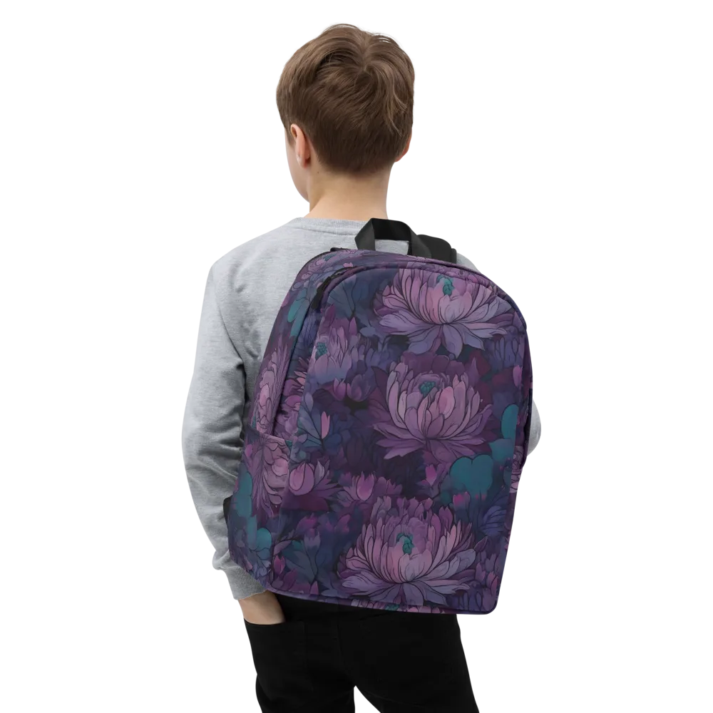Indigo Bloomscape on Minimalist Backpack — Zoomed-in