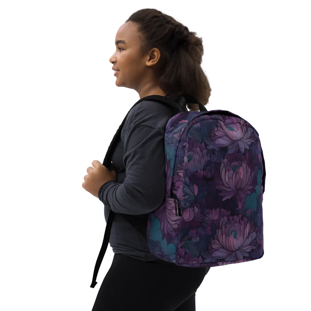 Indigo Bloomscape on Minimalist Backpack — Right Front