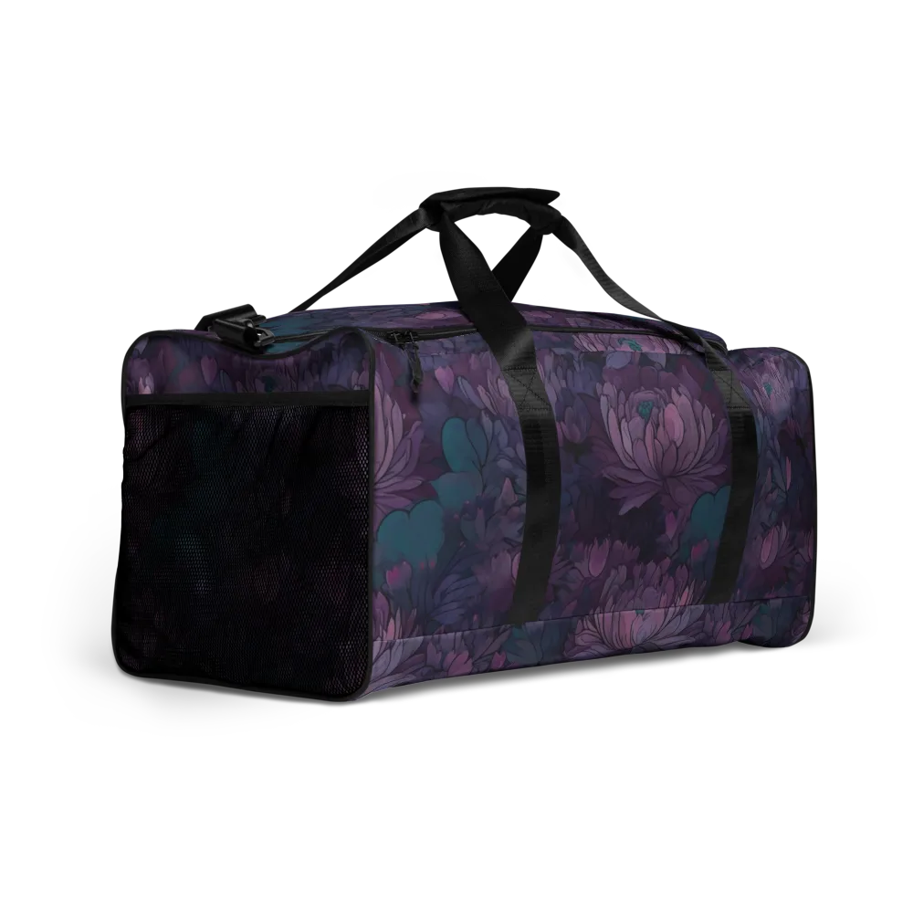 Indigo Bloomscape on Duffle Bag — Right Front