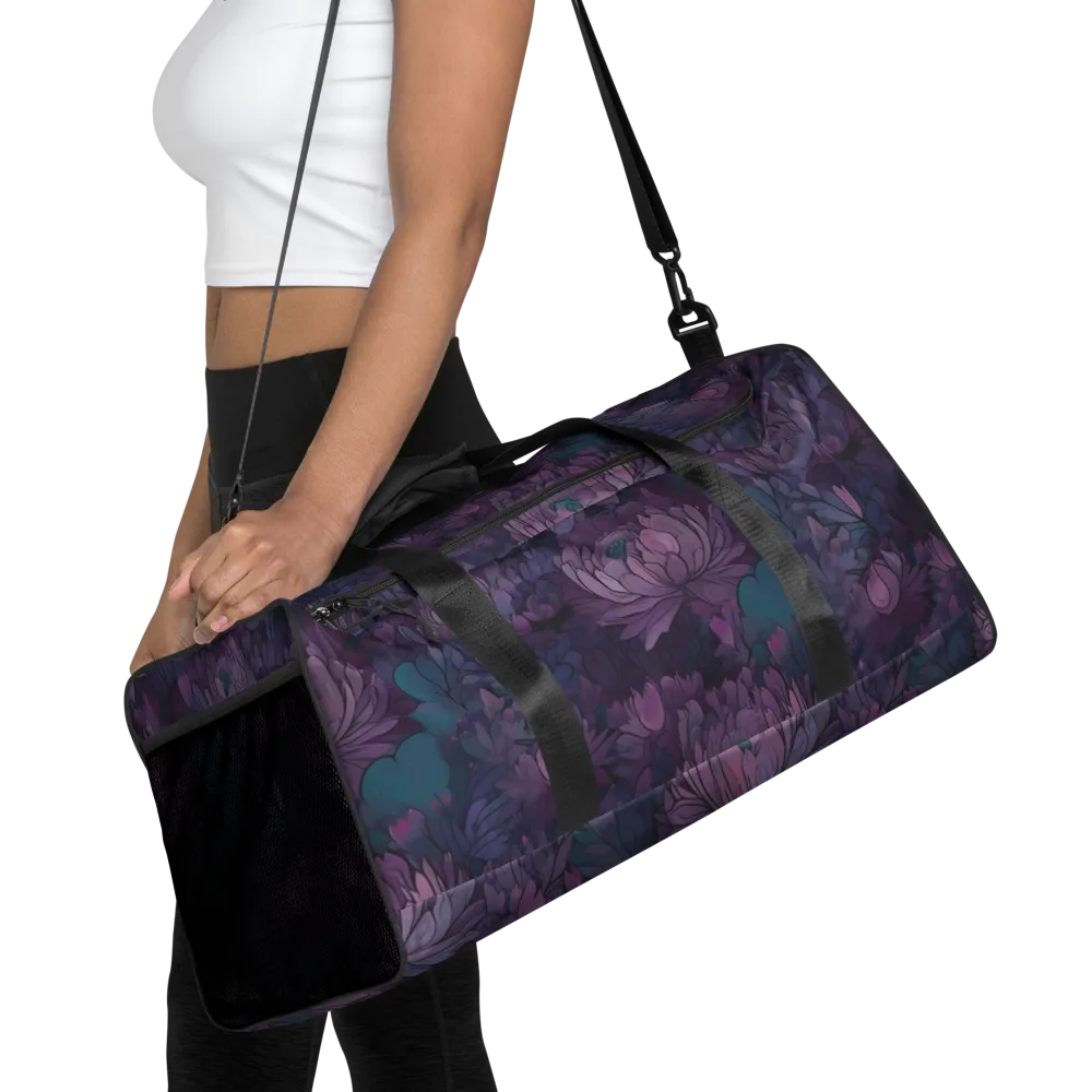 Indigo Bloomscape on Duffle Bag — Front