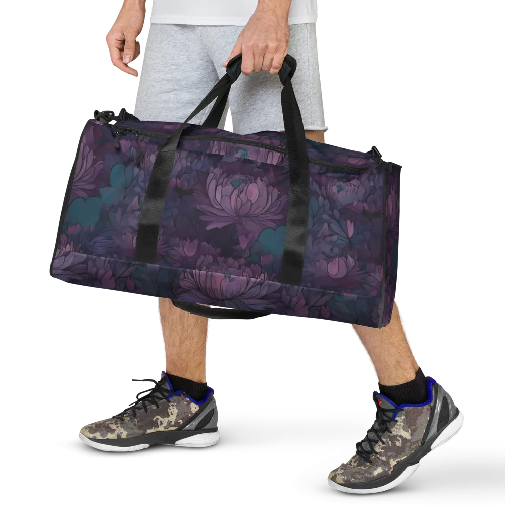 Indigo Bloomscape on Duffle Bag — Front