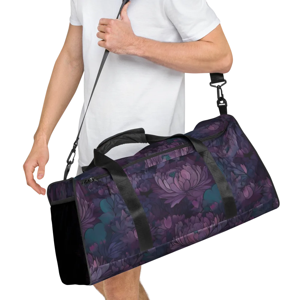Indigo Bloomscape on Duffle Bag — Right Front