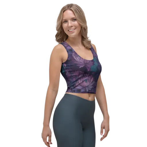 Indigo Bloomscape on a Crop Top
