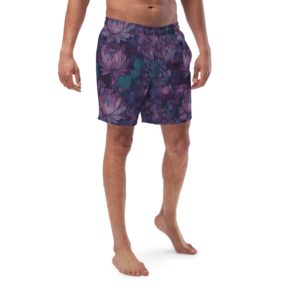 Indigo Bloomscape on Swim Trunks — Front