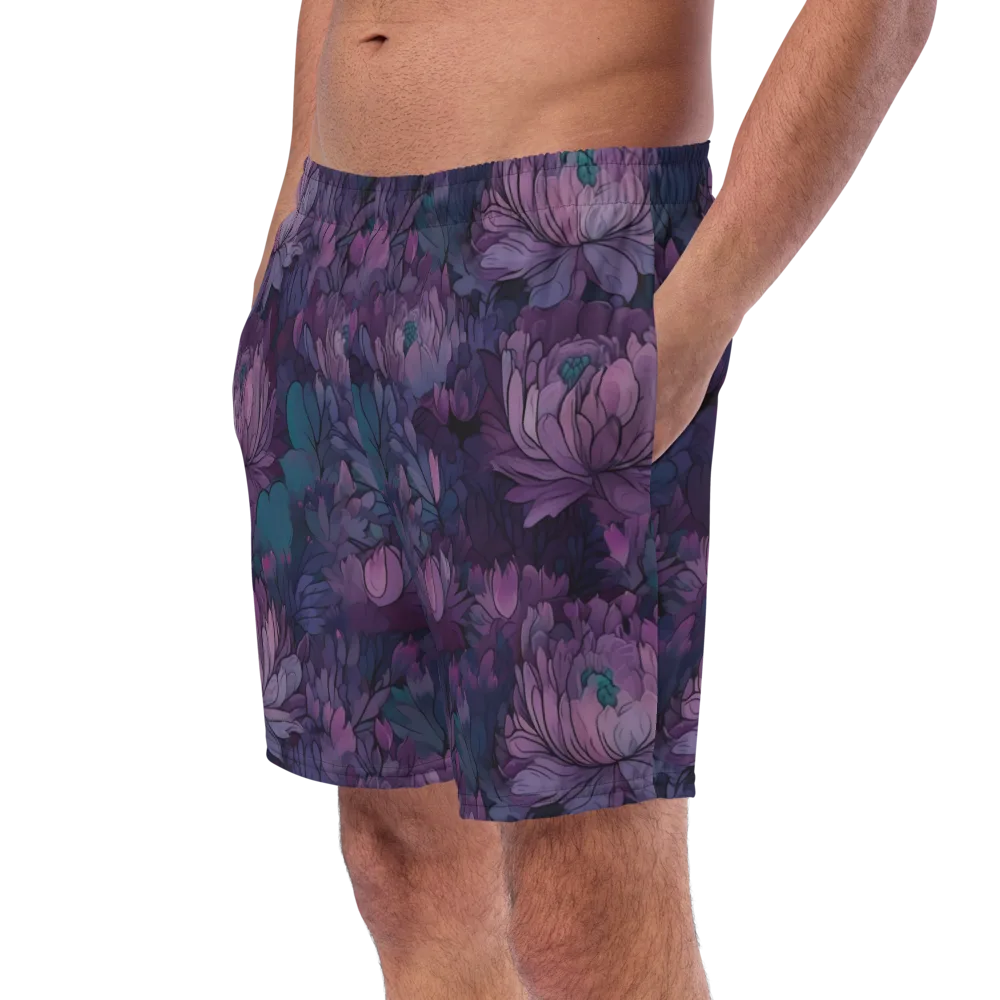 Indigo Bloomscape on Swim Trunks — Left Front
