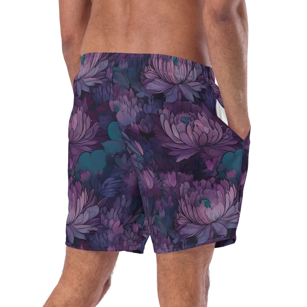 Indigo Bloomscape on Swim Trunks — Right Back