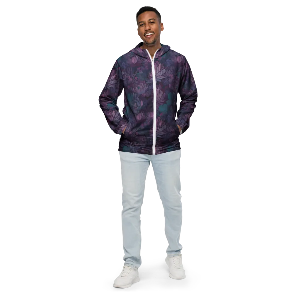 Indigo Bloomscape on Men's Windbreaker — Front