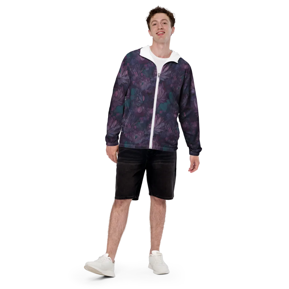 Indigo Bloomscape on Men's Windbreaker — Front