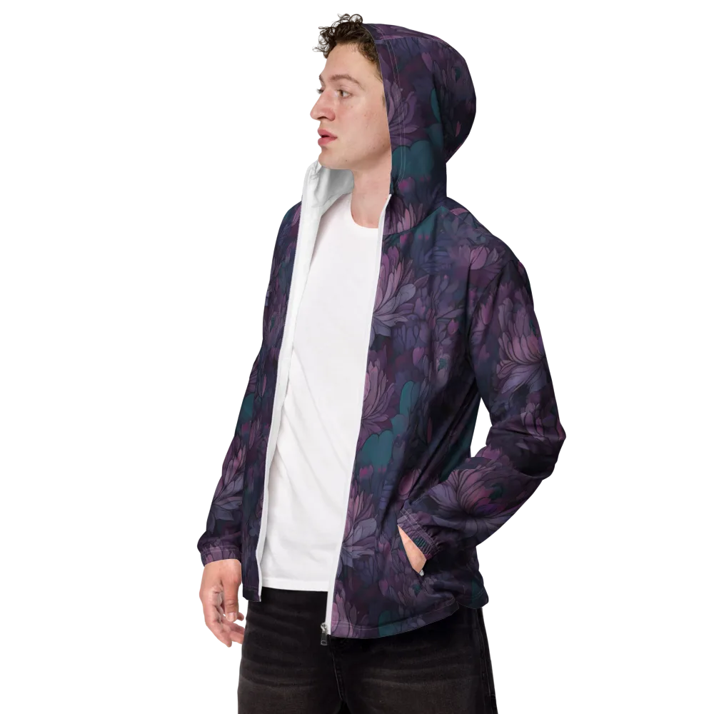 Indigo Bloomscape on Men's Windbreaker — Left Front